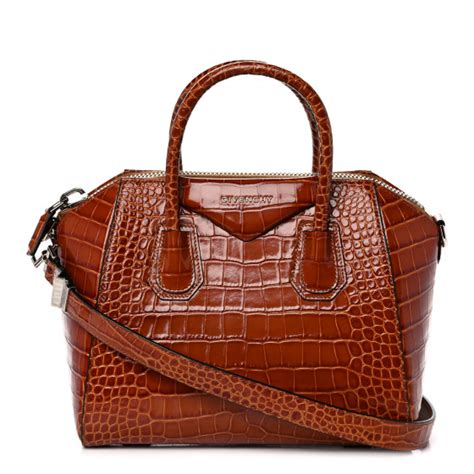 givenchy antigona small croc|Givenchy small antigona in cognac.